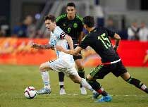 热身赛-阿根廷2-2墨西哥 阿圭罗传射梅西建功