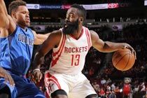 哈登半场19+6+5 火箭6将上双大胜小牛27分