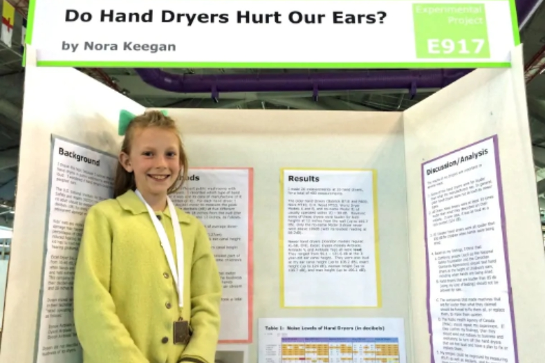 13岁少女国际期刊发文：烘手器会损害儿童听力