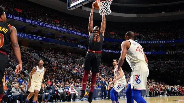 西蒙斯爆砍34分，命中个人第二计三分，76人主场大胜骑士